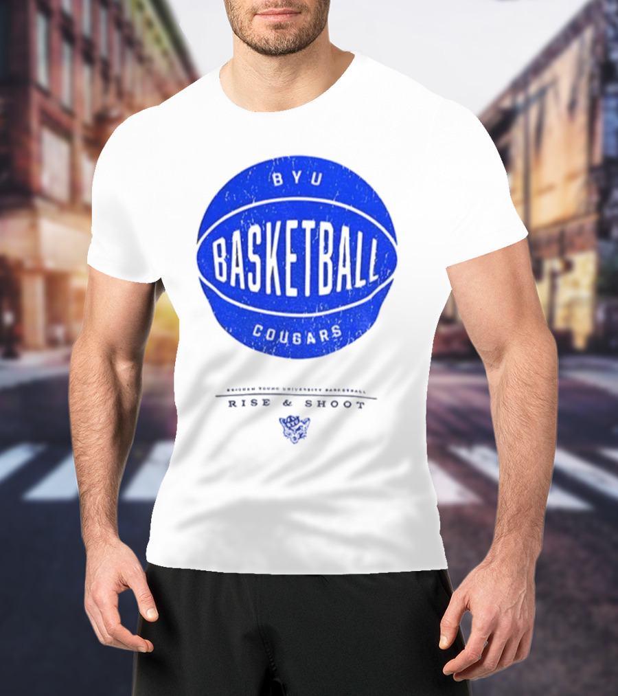 BYU Cougars Rise And Shoot Basketball Brigham Young University T-Shirt