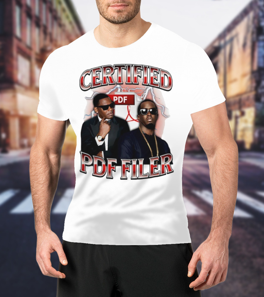 Certified PDF Filer Celebrity Parody With Suits And Sunglasses T-Shirt