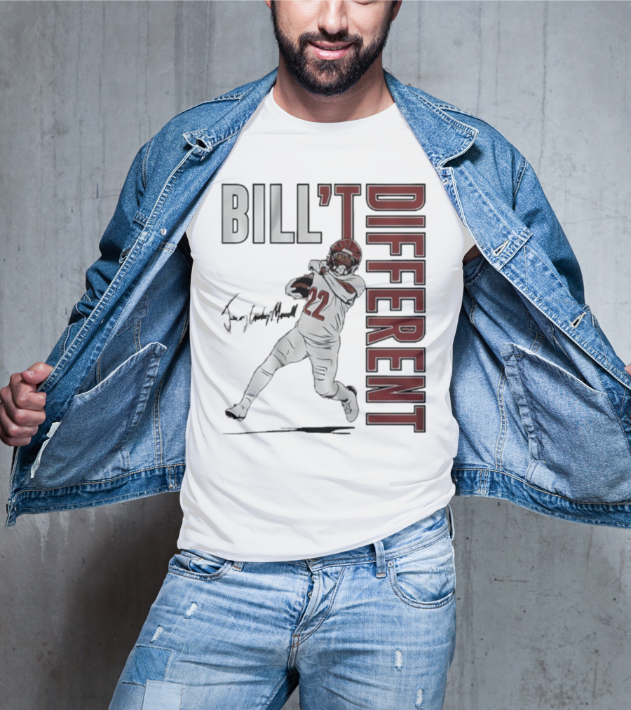 Jacory Croskey-Merritt Bill’t Different Number 22 Football Signature T-Shirt