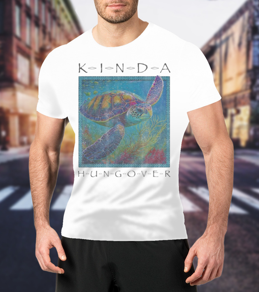 Kinda Hungover Turtle Ocean Scene T-Shirt