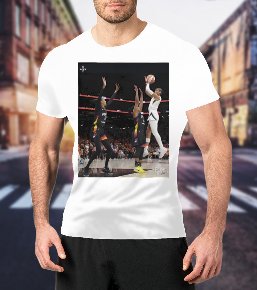 Las Vegas Aces Hang It In The Louvre Basketball Action Shot T-Shirt