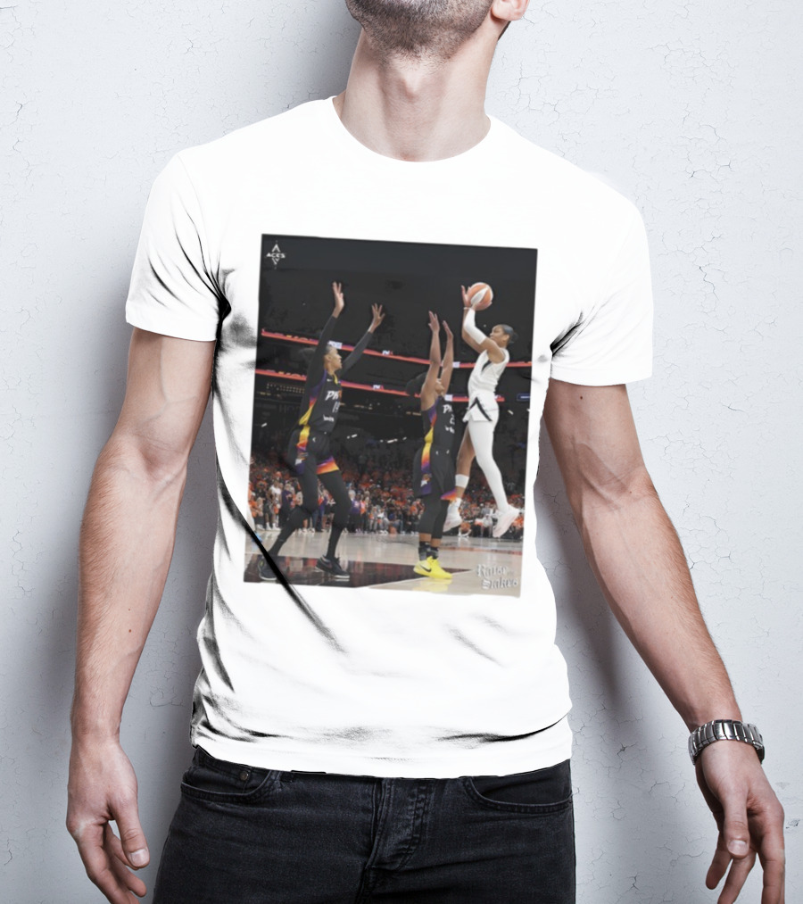 Las Vegas Aces Hang It In The Louvre Basketball Action Shot T-Shirt