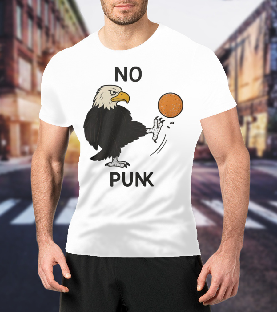 Bald Eagle Kicking Orange Ball No Punk T-Shirt