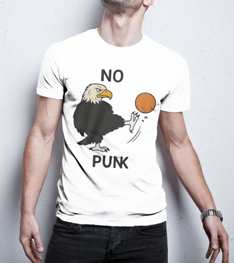 Bald Eagle Kicking Orange Ball No Punk T-Shirt