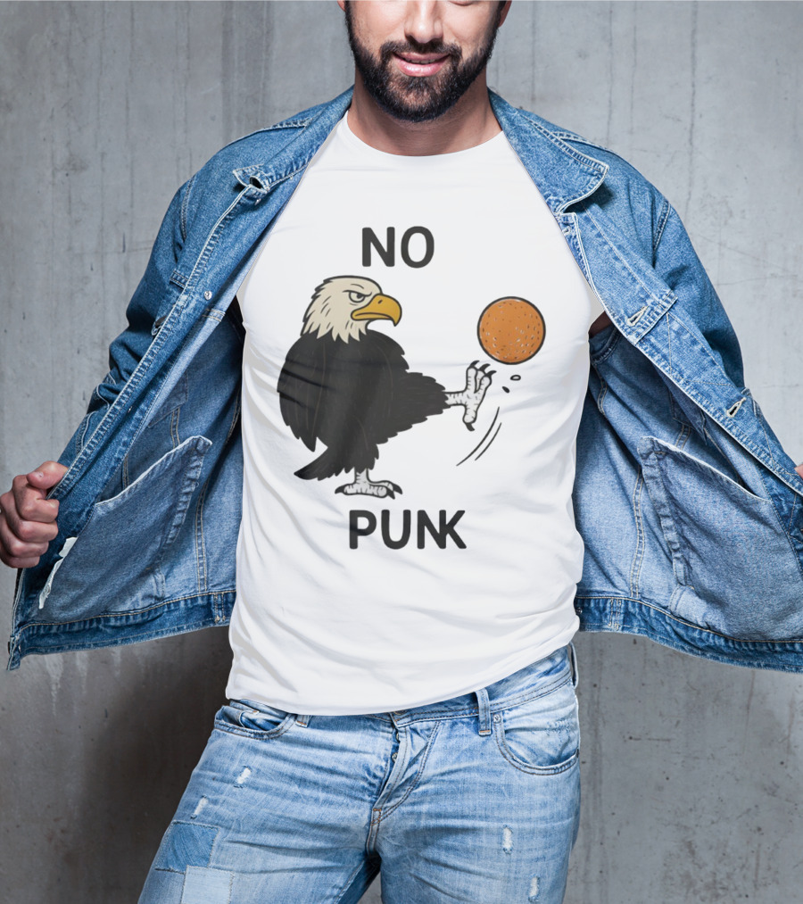Bald Eagle Kicking Orange Ball No Punk T-Shirt