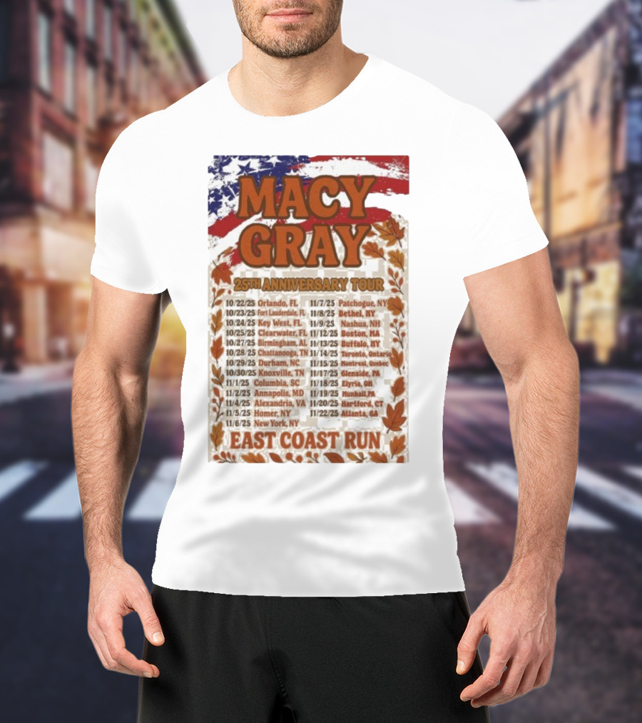 Macy Gray 25th Anniversary Tour 2025 East Coast Run Dates T-Shirt