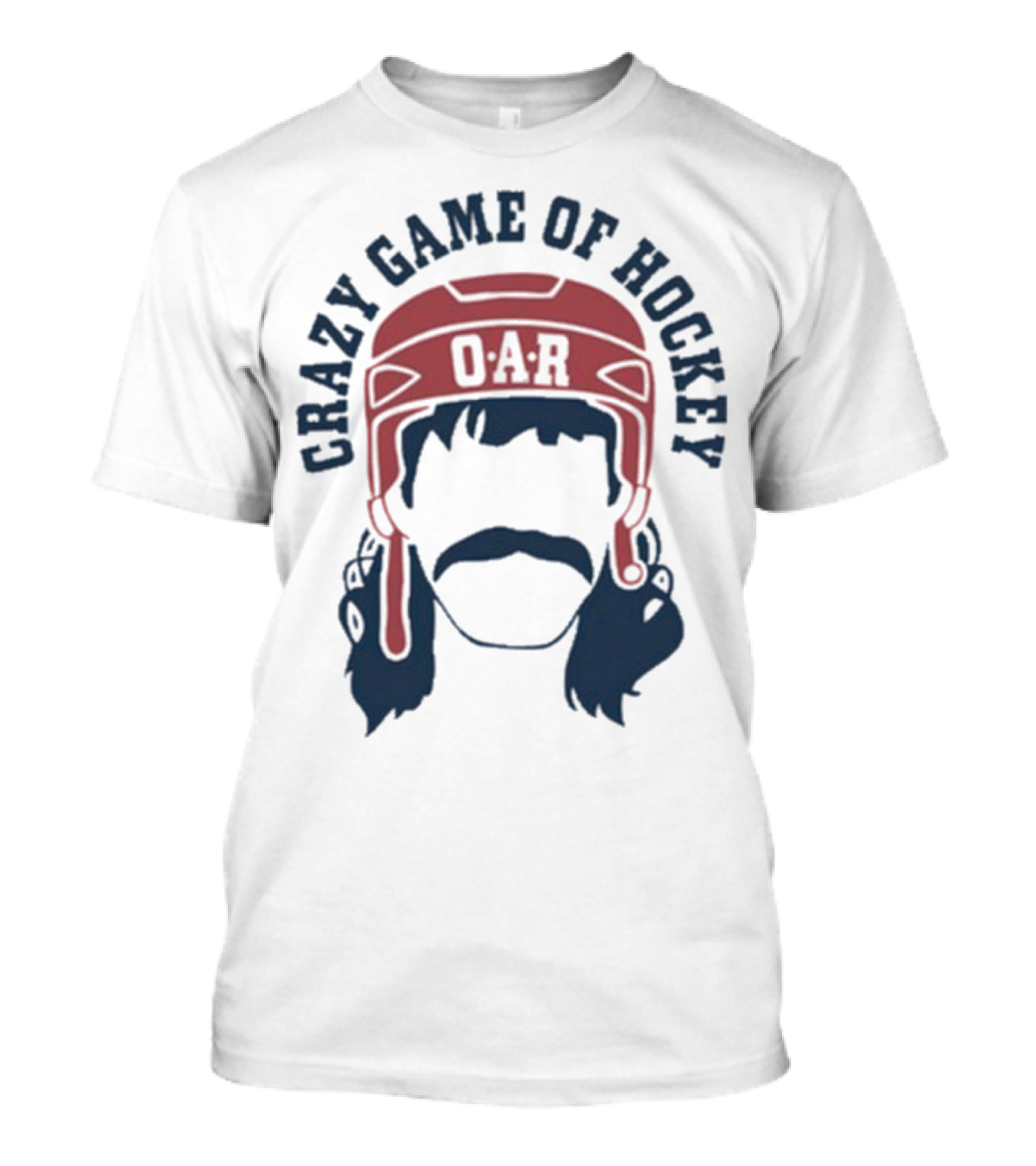 OAR Crazy Game Of Hockey Helmet Retro Style T-Shirt