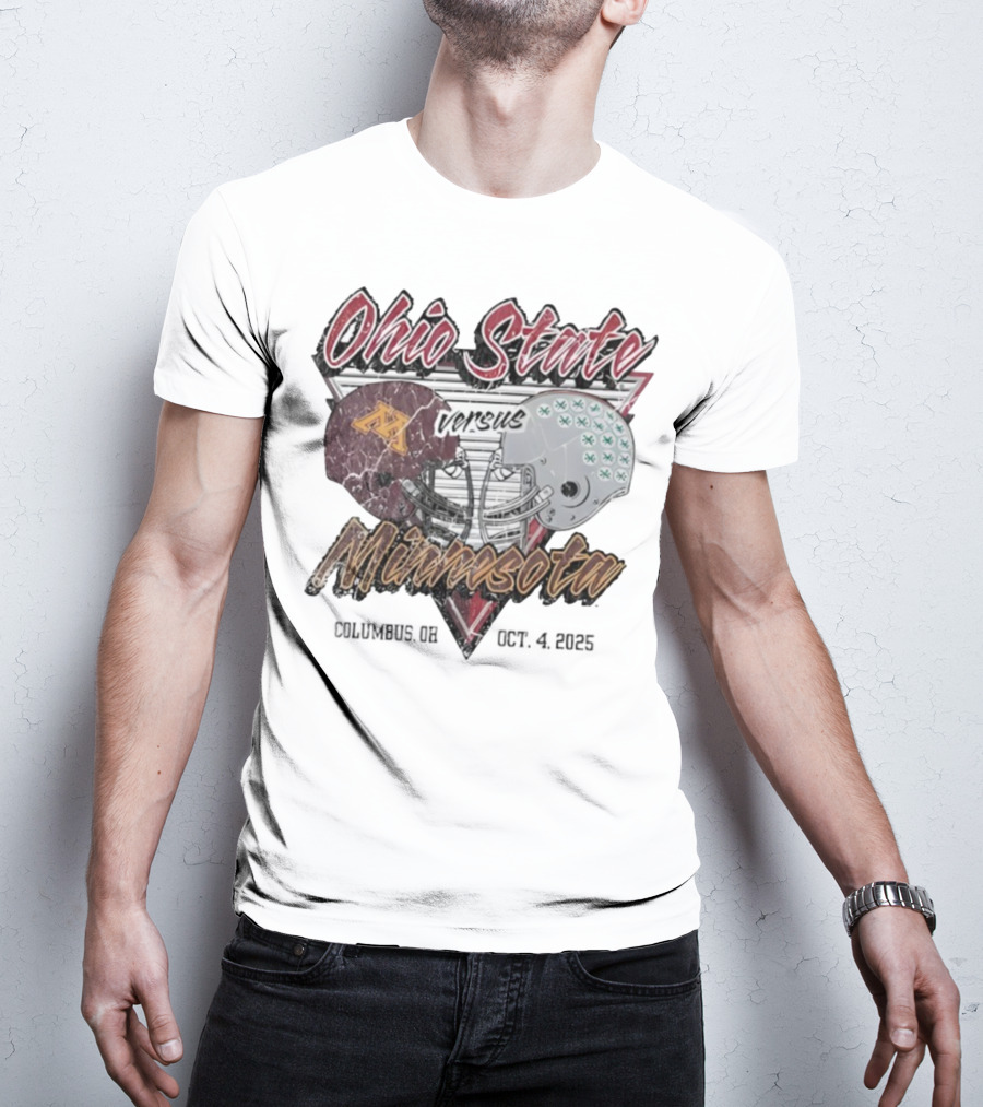 Ohio State Versus Minnesota Football 2025 Game Helmets T-Shirt