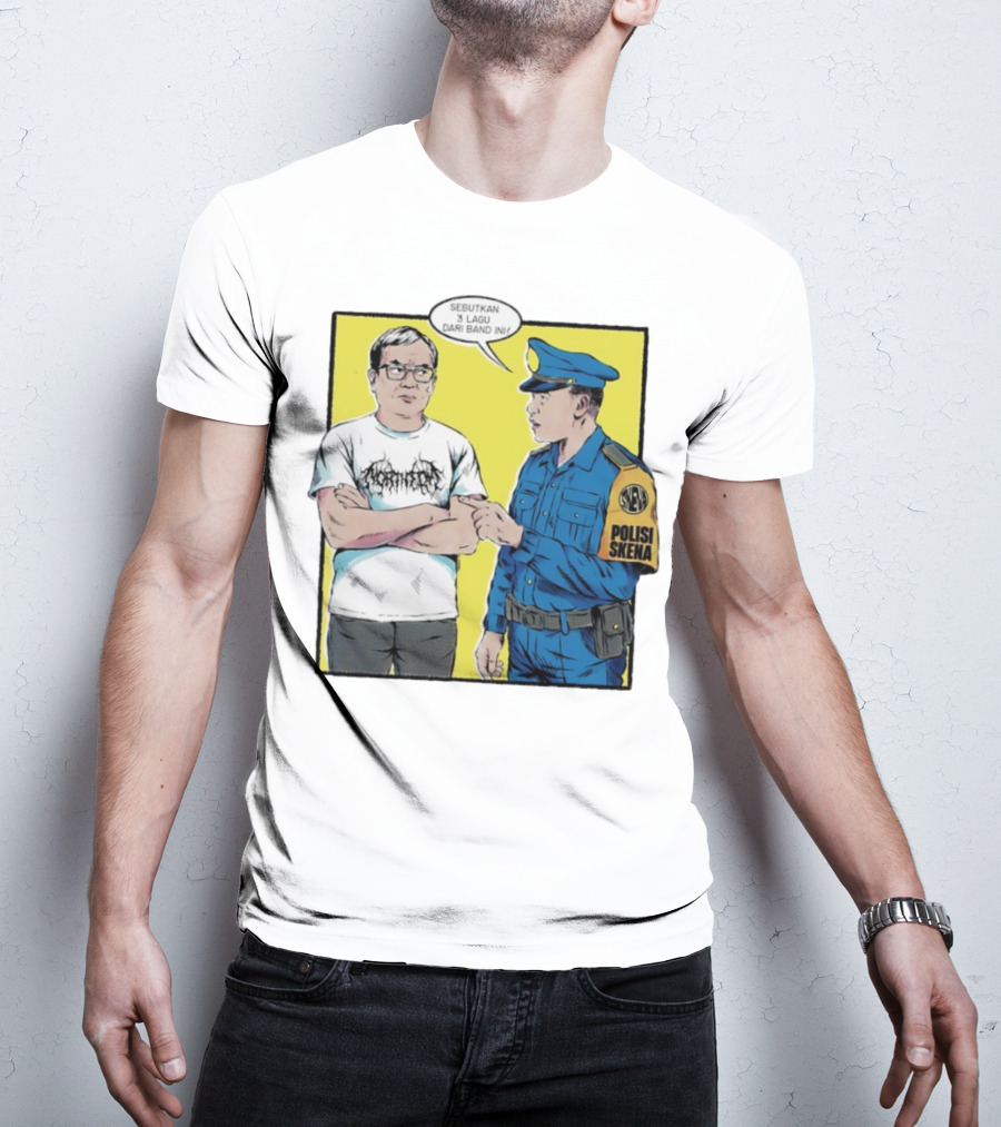 Polisi Skena Sebutkan 3 Lagu Dari Band Ini Meme Comic Interaction T-Shirt