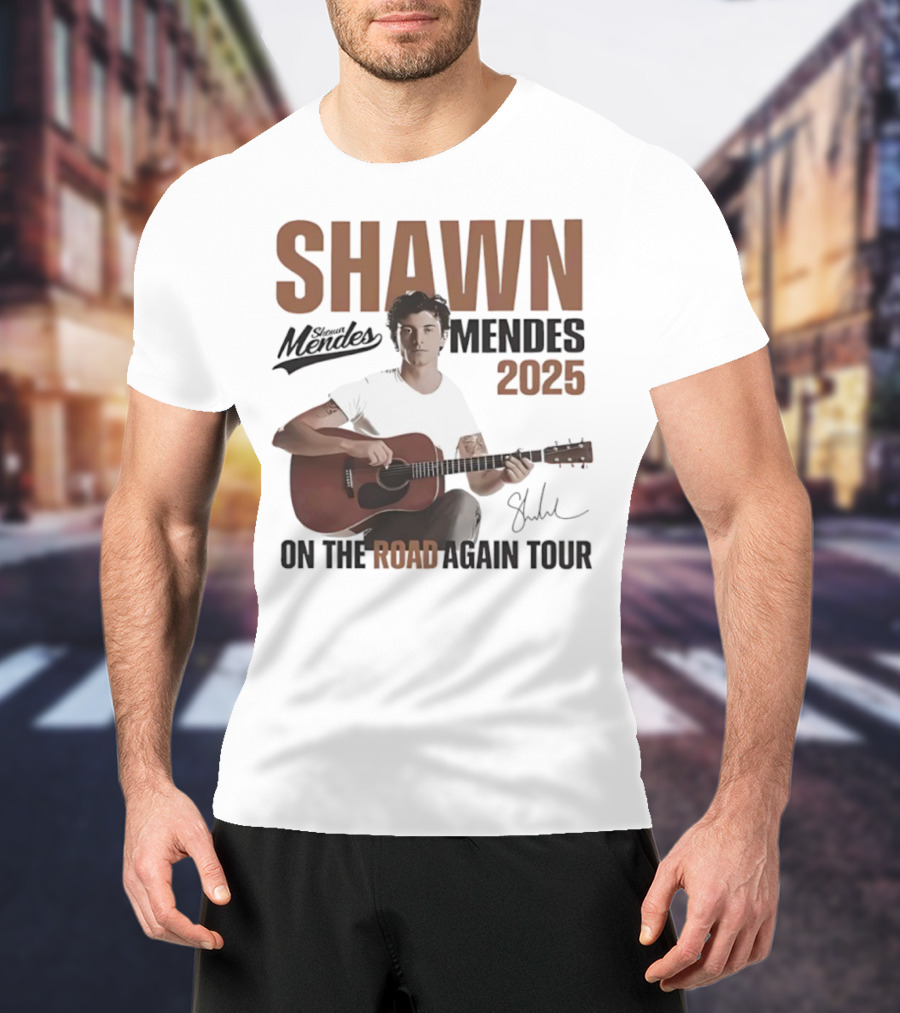 Shawn Mendes 2025 On The Road Again Tour Signature T-Shirt