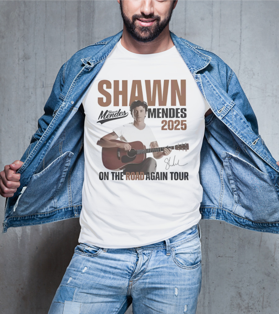 Shawn Mendes 2025 On The Road Again Tour Signature T-Shirt