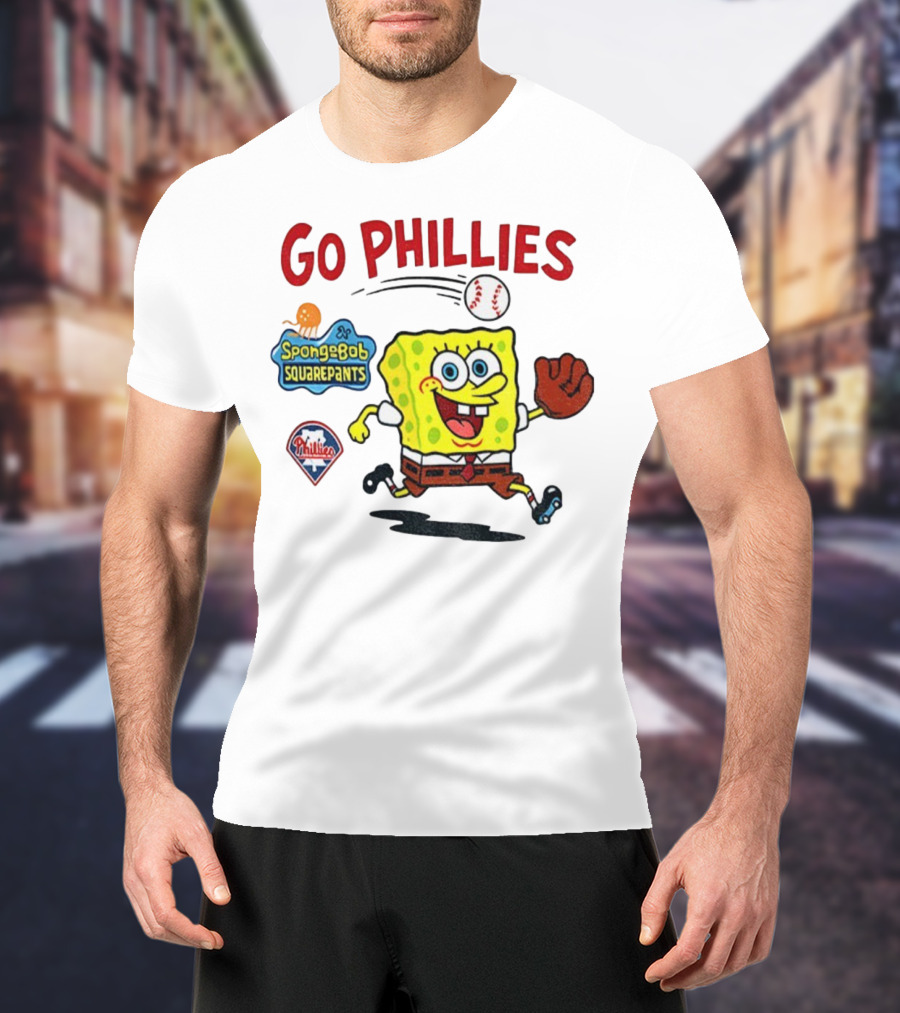 Go Phillies Spongebob Squarepants Philadelphia MLB Baseball 2025 T-Shirt