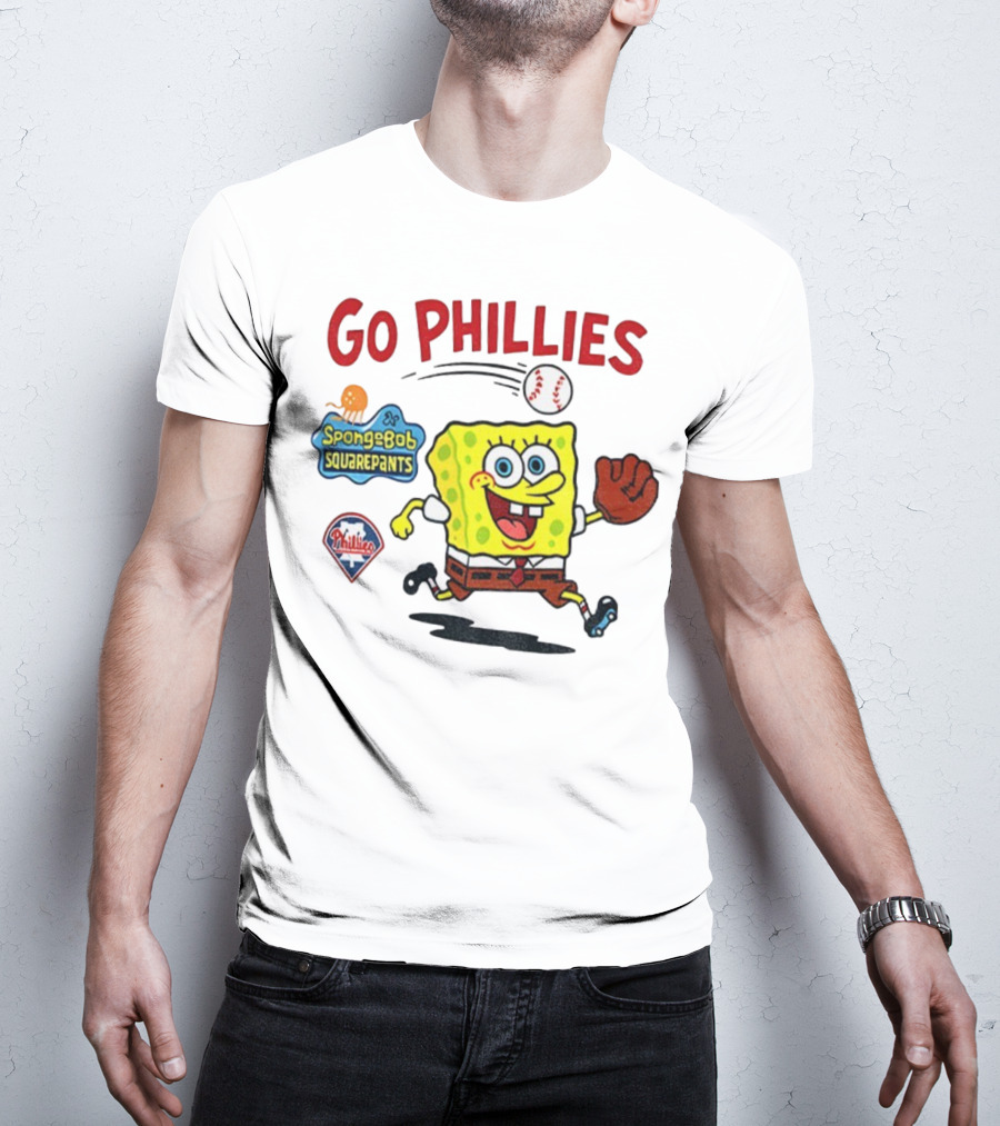 Go Phillies Spongebob Squarepants Philadelphia MLB Baseball 2025 T-Shirt