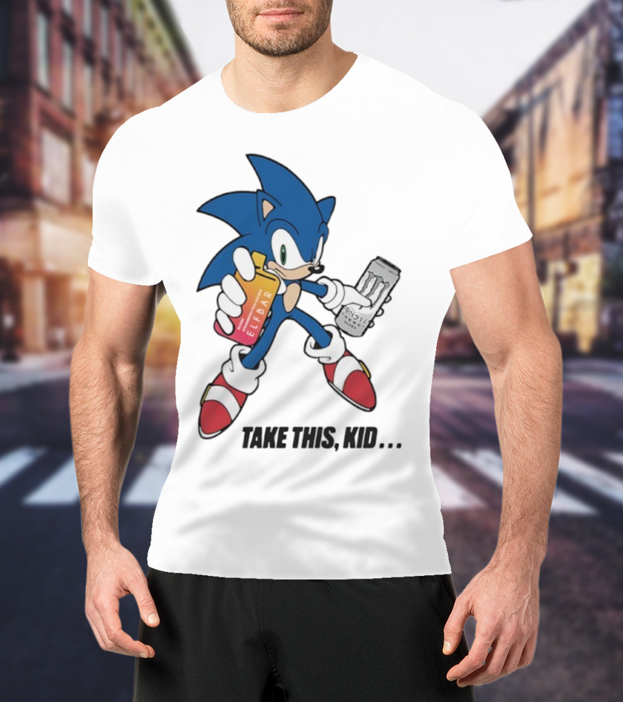 Take This Kid Sonic Hedgehog Elfbar Energy Can T-Shirt