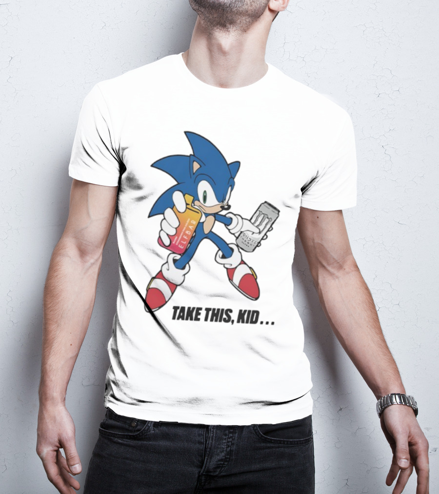 Take This Kid Sonic Hedgehog Elfbar Energy Can T-Shirt