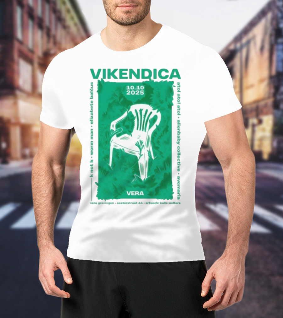 Vikendica 10.10.2025 Vera Chair Illustration In Greenery T-Shirt