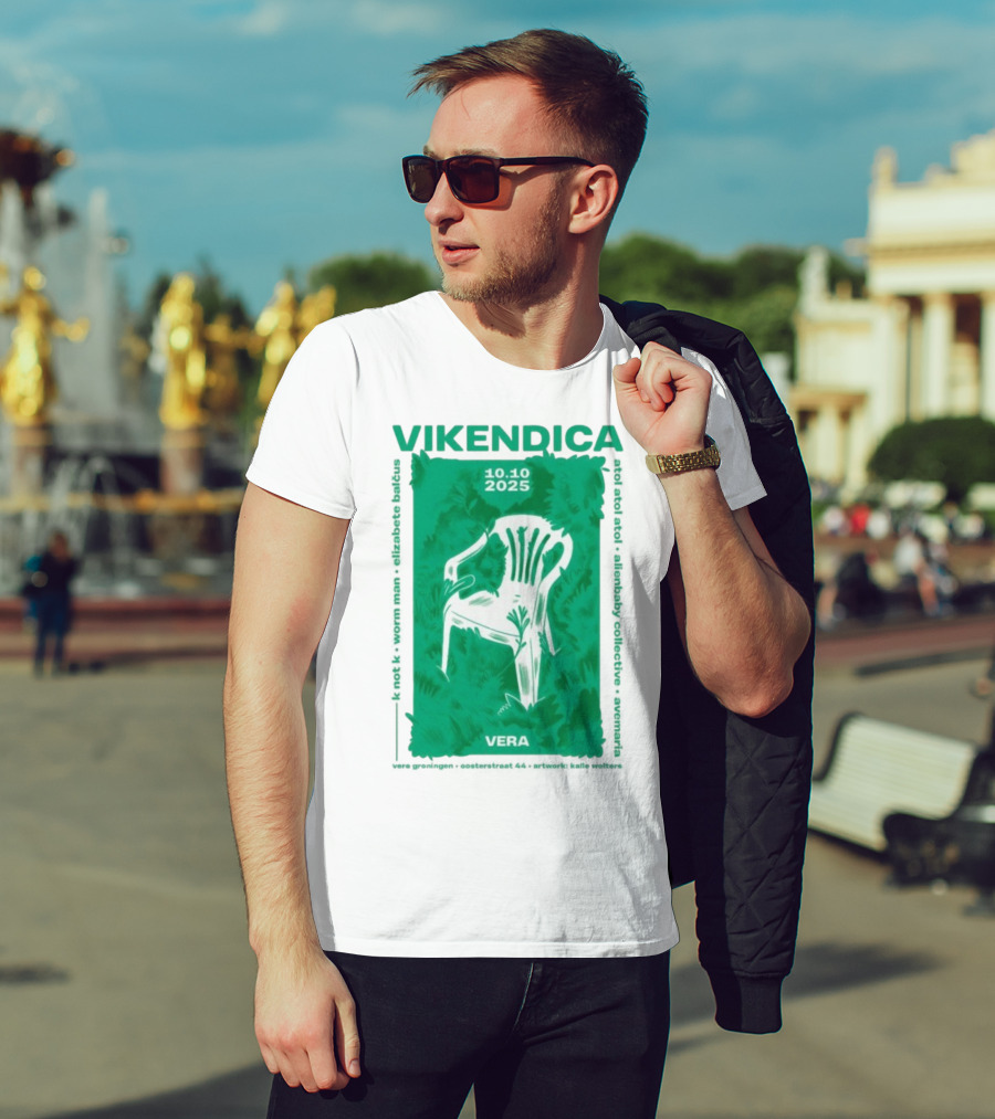 Vikendica 10.10.2025 Vera Chair Illustration In Greenery T-Shirt