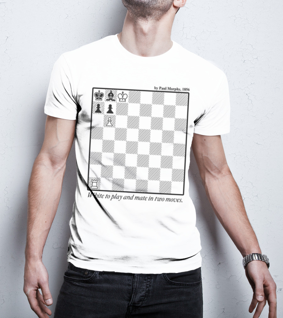 Paul Morphy 1856 Chess Puzzle White To Play And Mate In Two Moves T-Shirt