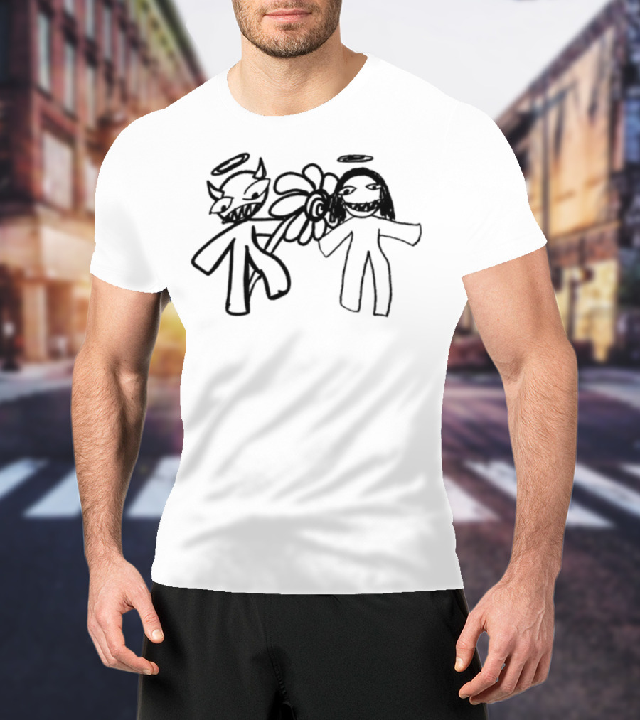 I Believe In You Angel And Devil Drawing T-Shirt
