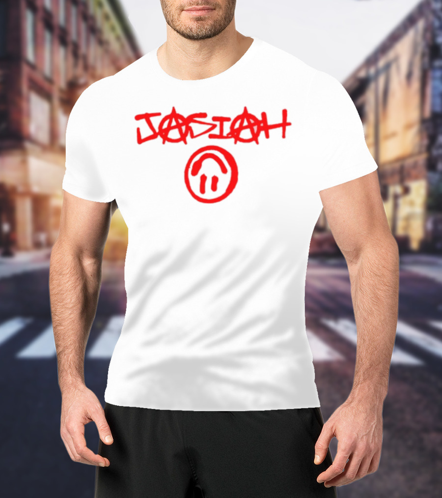 Jasiah Classic With Graffiti Style And Smiley Face T-Shirt