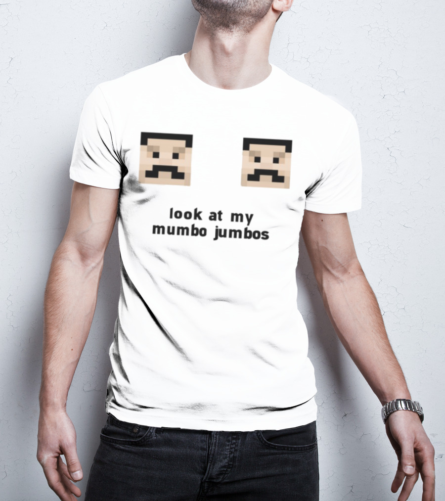 Minecraft Pixel Art Mustache Faces Look At My Mumbo Jumbos T-Shirt