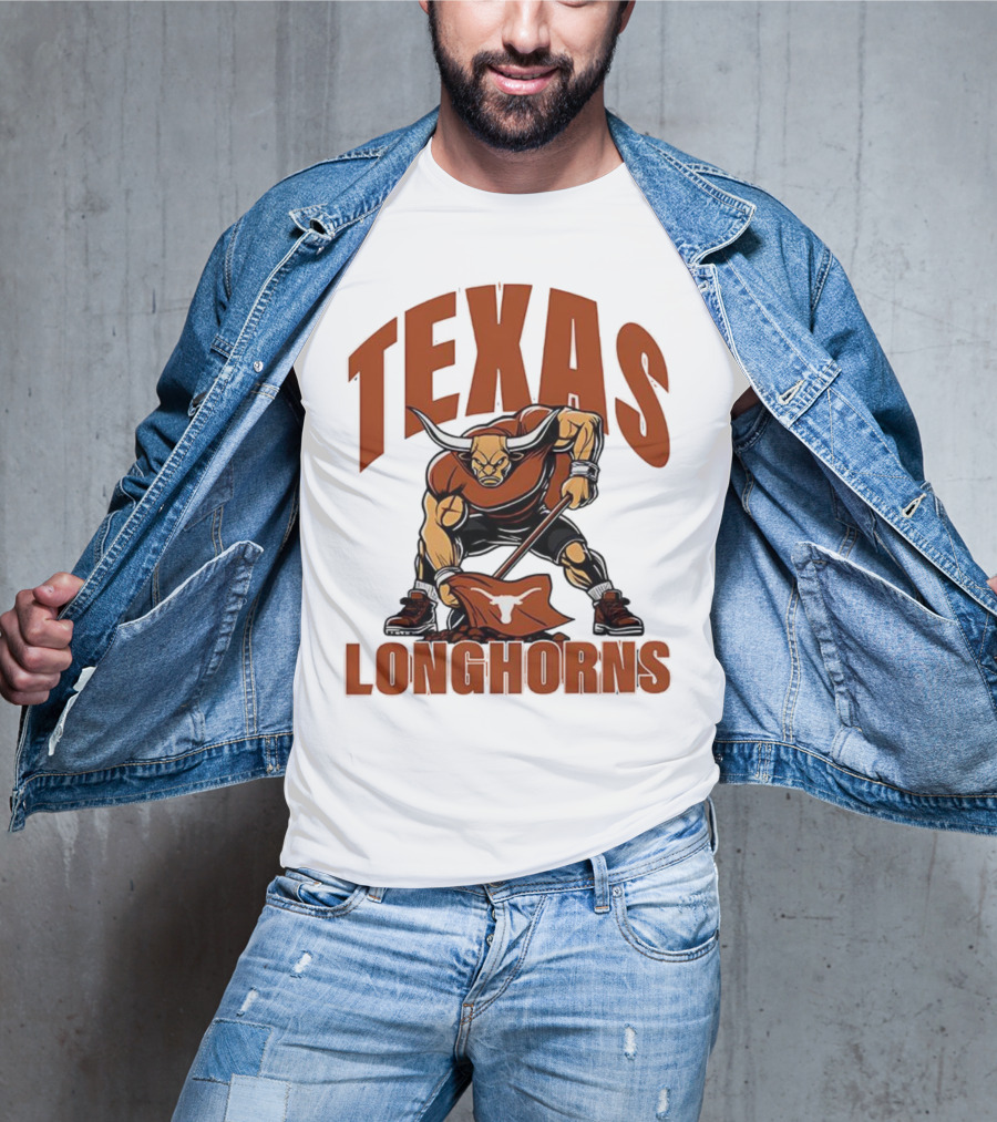 Texas Longhorns Football Youth Mascot Planting Flag T-Shirt
