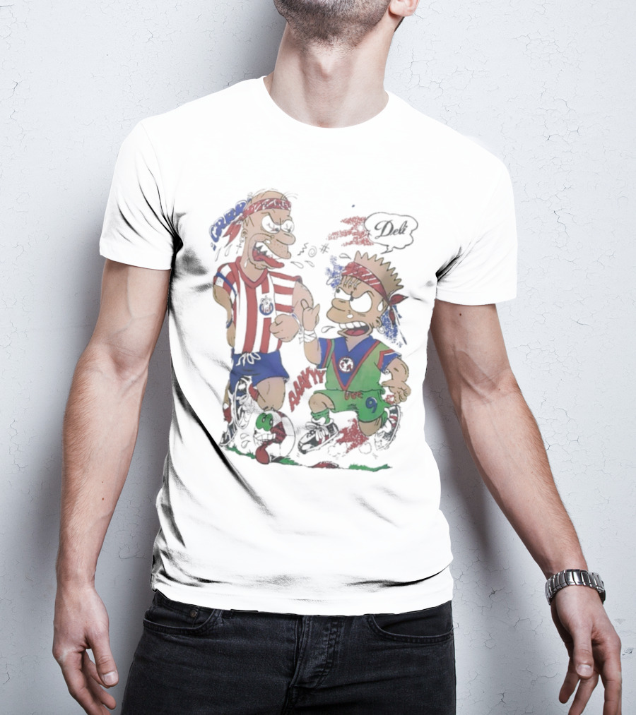 The Simpsons Homer C.D. Guadalajara Bart Club América Soccer Rivalry T-Shirt