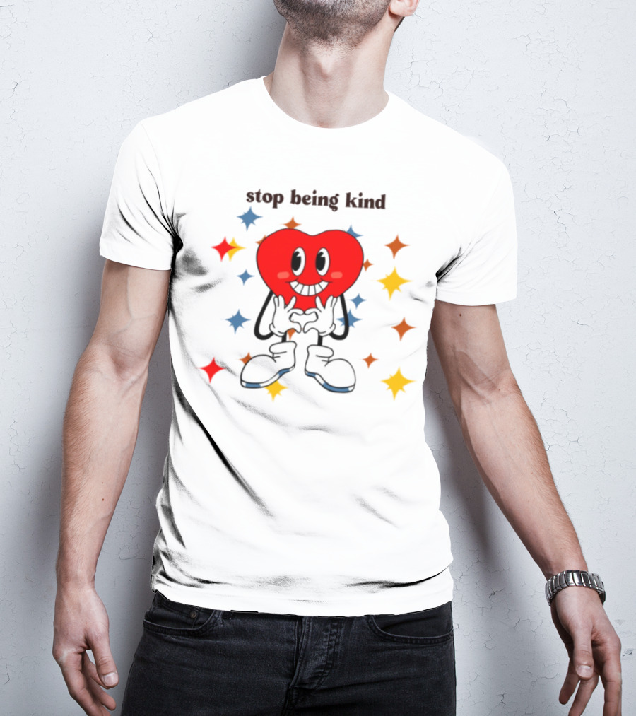 Transphobic Stop Being Kind Heart Character With Colorful Stars T-Shirt