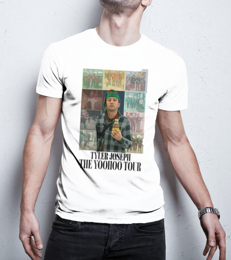 Eggtyler Tyler Joseph Yoohoo Tour Getränkflasche Elf Hemd Karo Holzfäller Look 2023 Collage T-Shirt