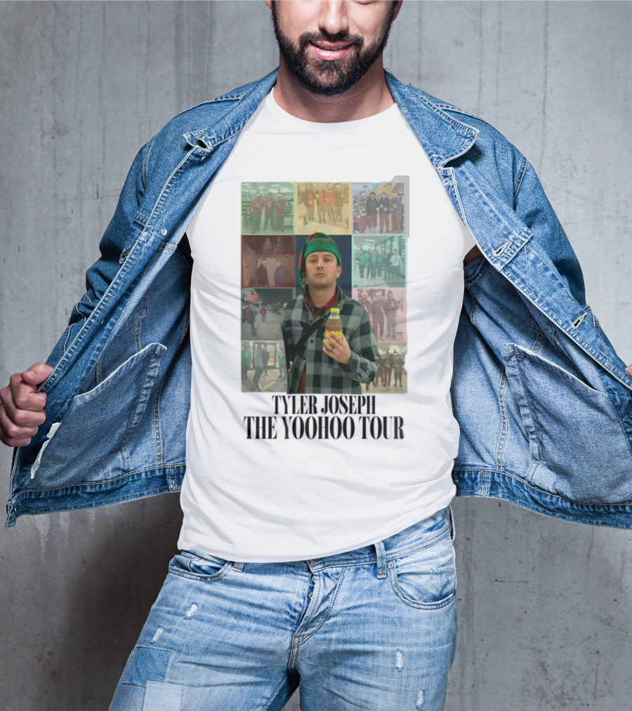 Eggtyler Tyler Joseph Yoohoo Tour Getränkflasche Elf Hemd Karo Holzfäller Look 2023 Collage T-Shirt