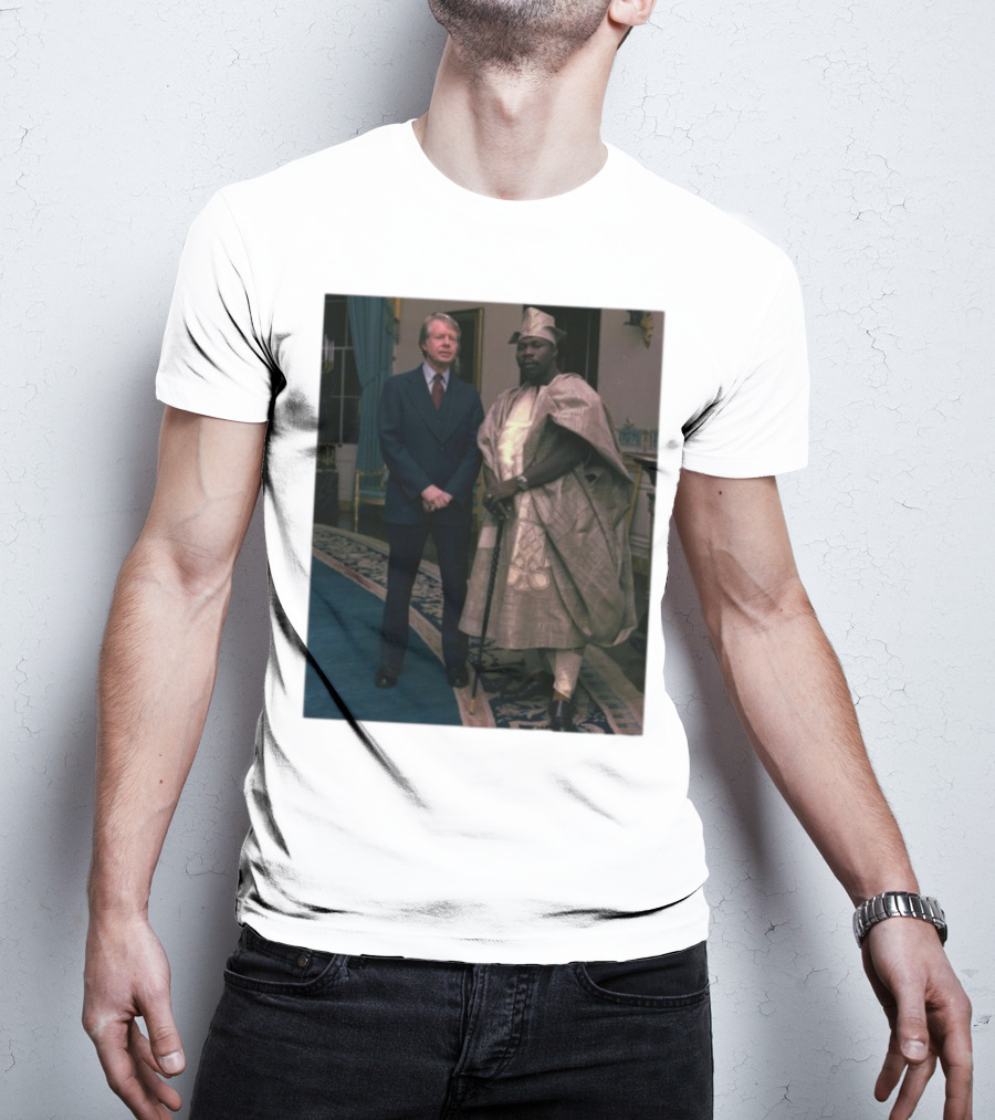 Jimmy Carter Meeting Nigerian President Traditional Attire T-Shirt