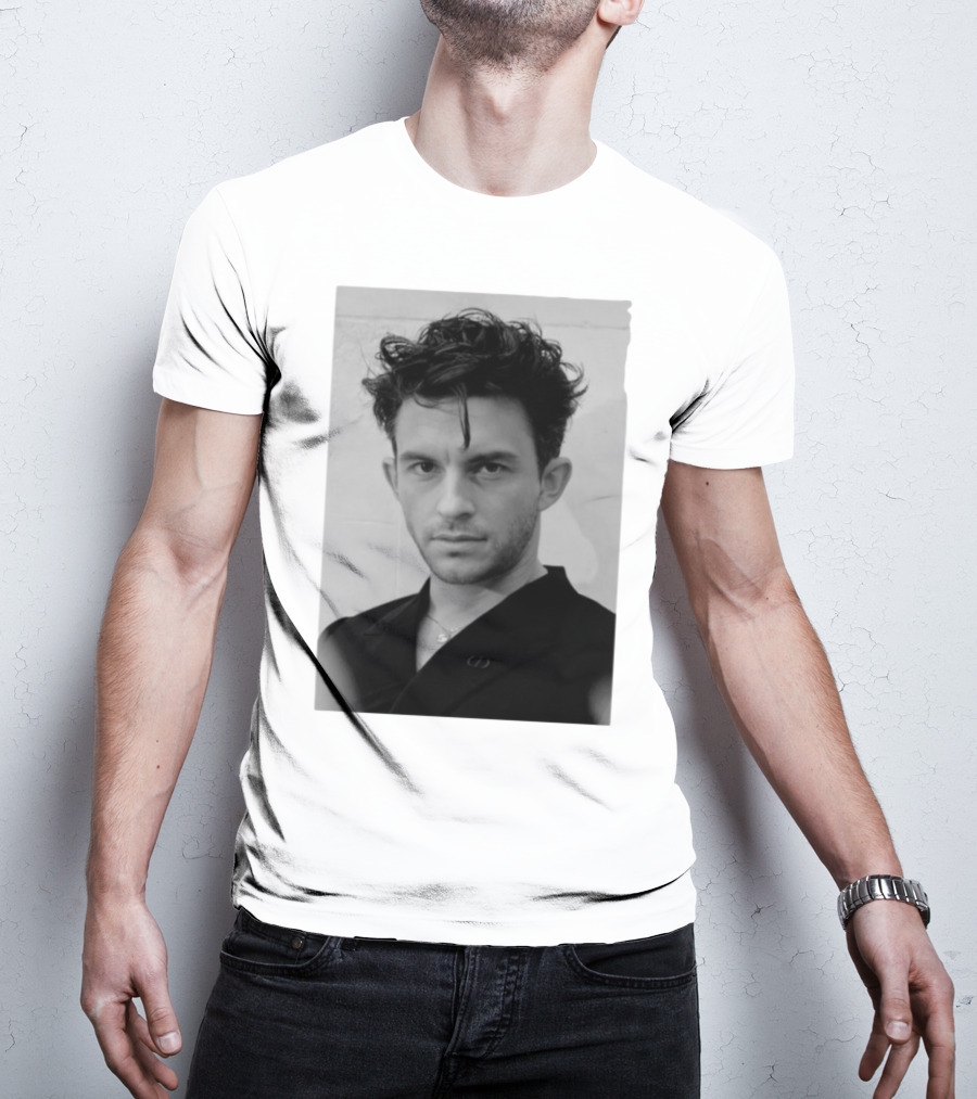 Jonathan Bailey Black And White Photography Portrait T-Shirt