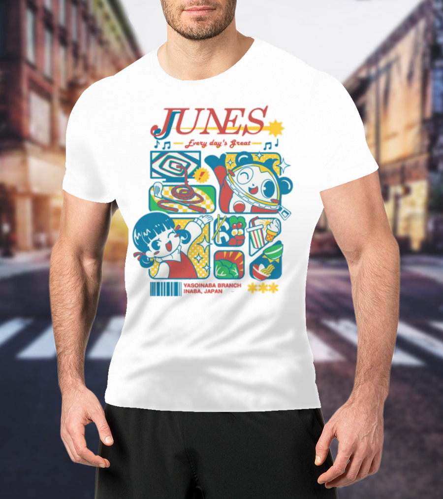 Junes Every Day's Great Persona 4 Teddie Cartoon Fun Collage T-Shirt