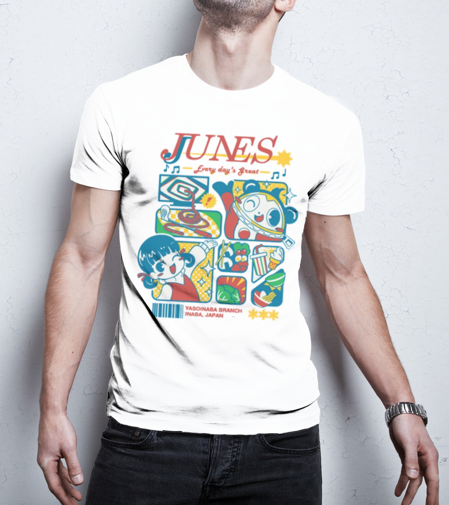 Junes Every Day's Great Persona 4 Teddie Cartoon Fun Collage T-Shirt