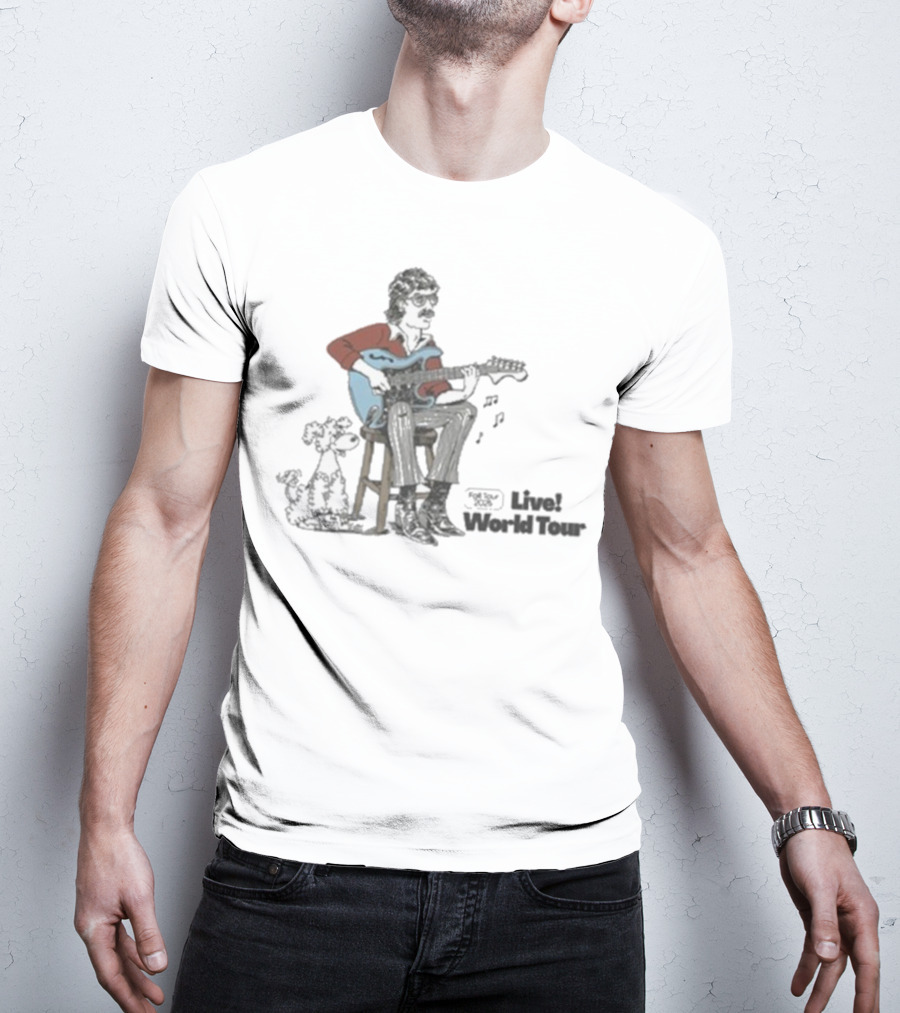 Johnny 54 Ultra Live World Tour Concert Fall 2025 Dog Cartoon Guitar Player T-Shirt