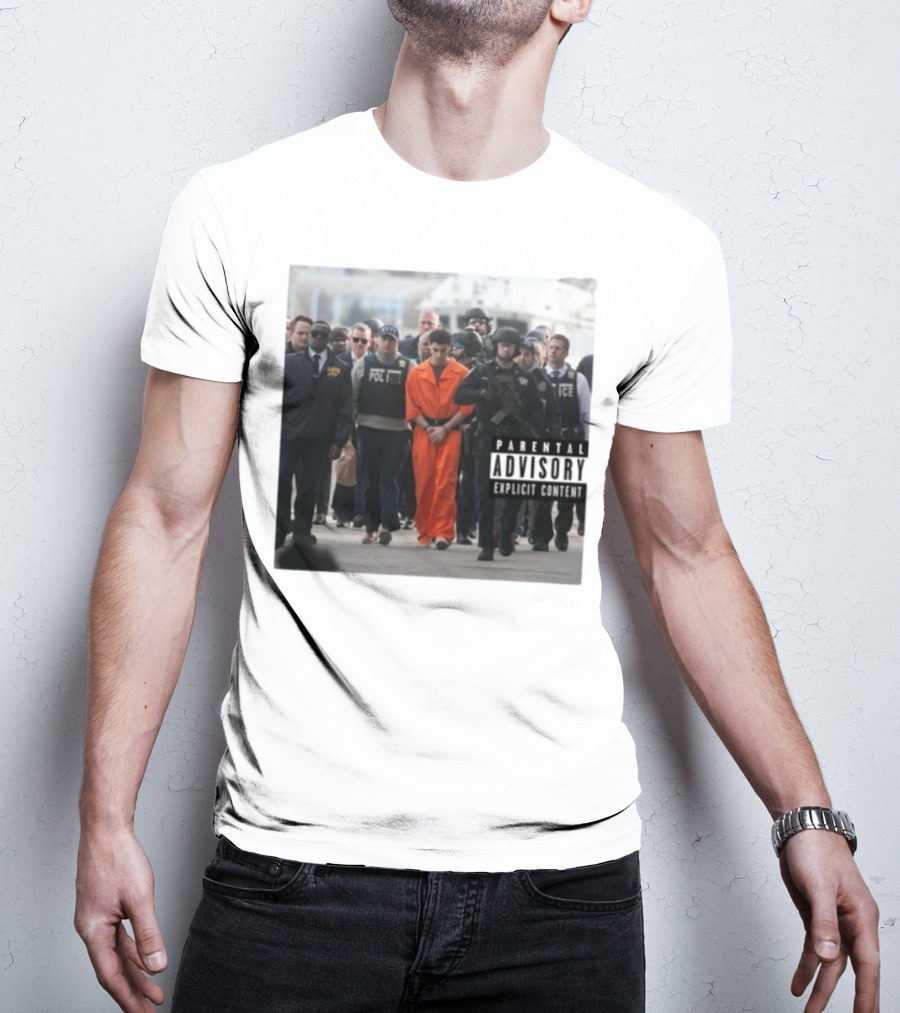 Luigi Mangione Helicopter Arrival With Police Explicit Content T-Shirt