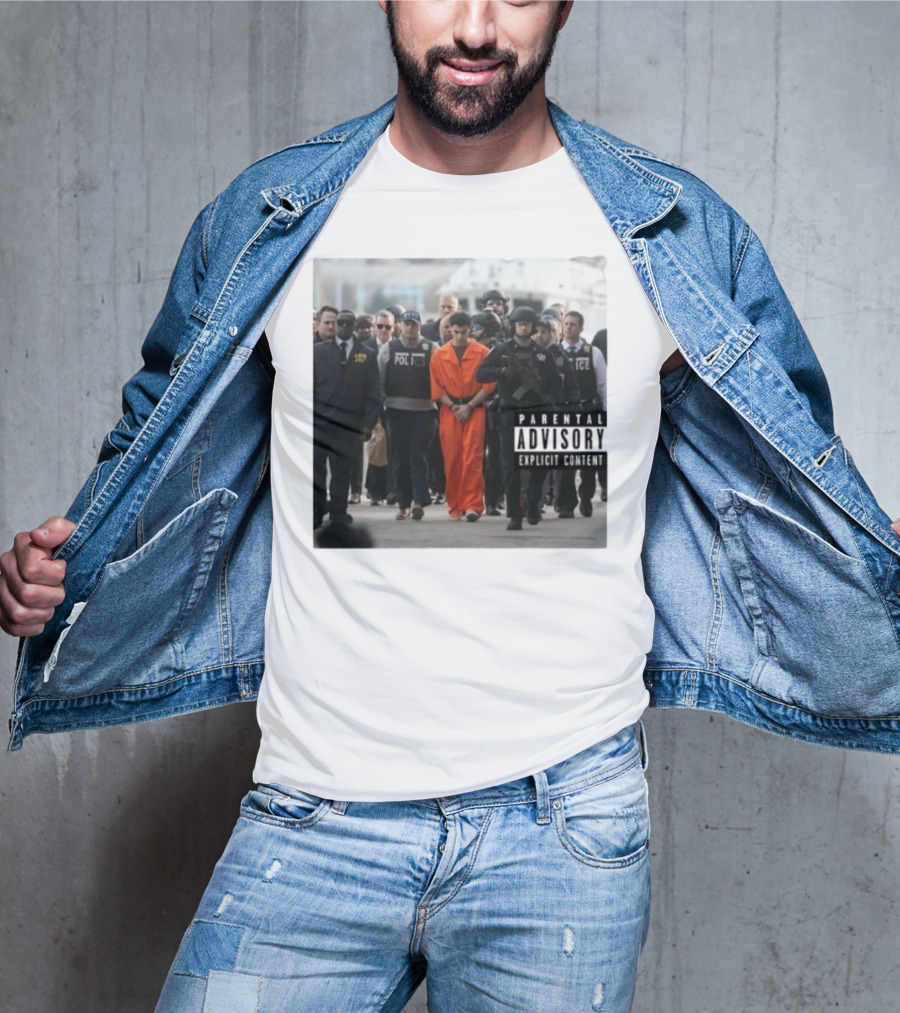 Luigi Mangione Helicopter Arrival With Police Explicit Content T-Shirt