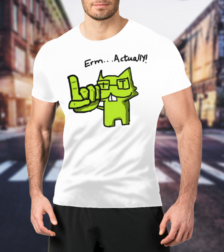 Errr... Actually Nerd Pixel Cat T-Shirt