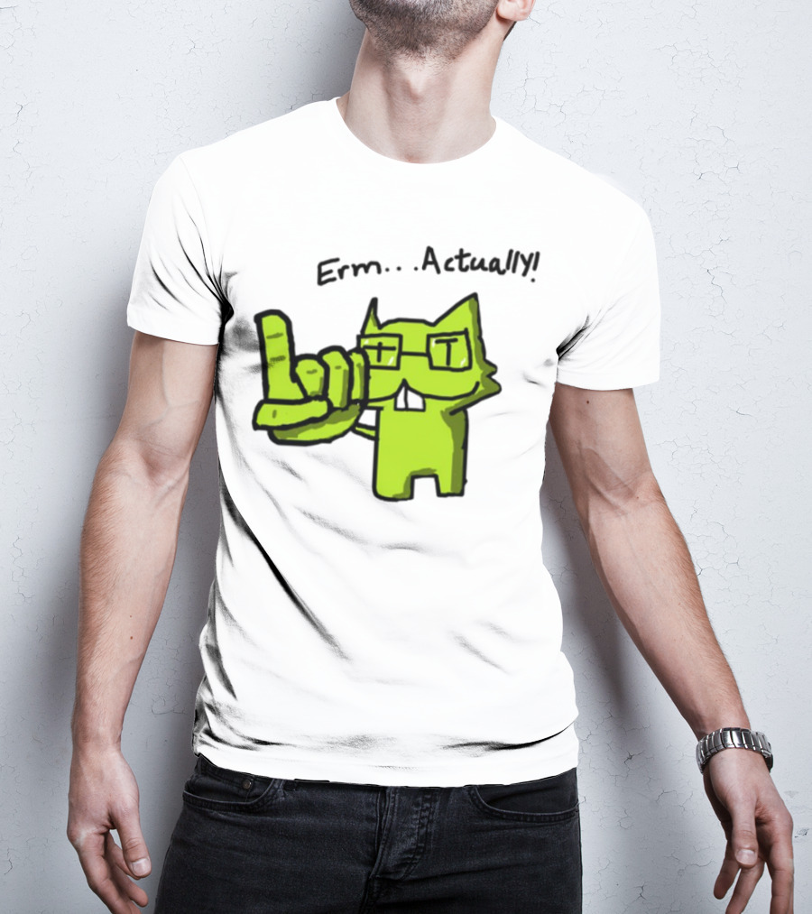 Errr... Actually Nerd Pixel Cat T-Shirt