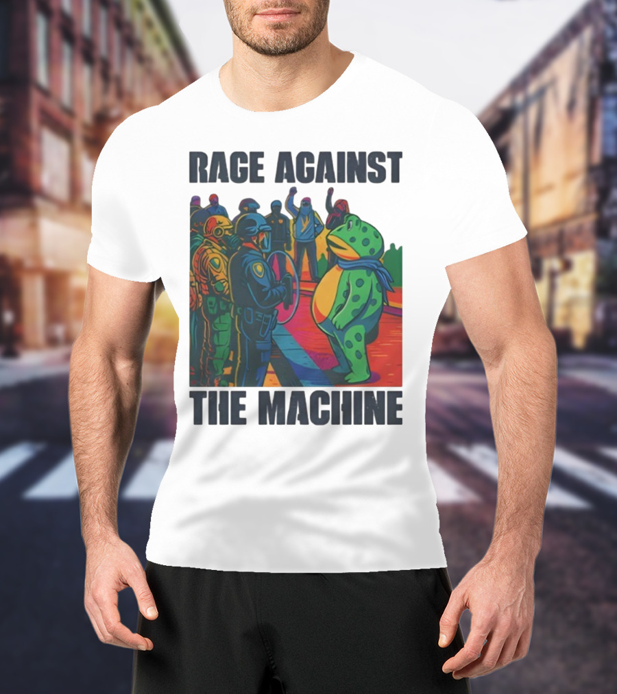 Rage Against The Machine Portland Frog Anti-ICE Protest Imagery T-Shirt
