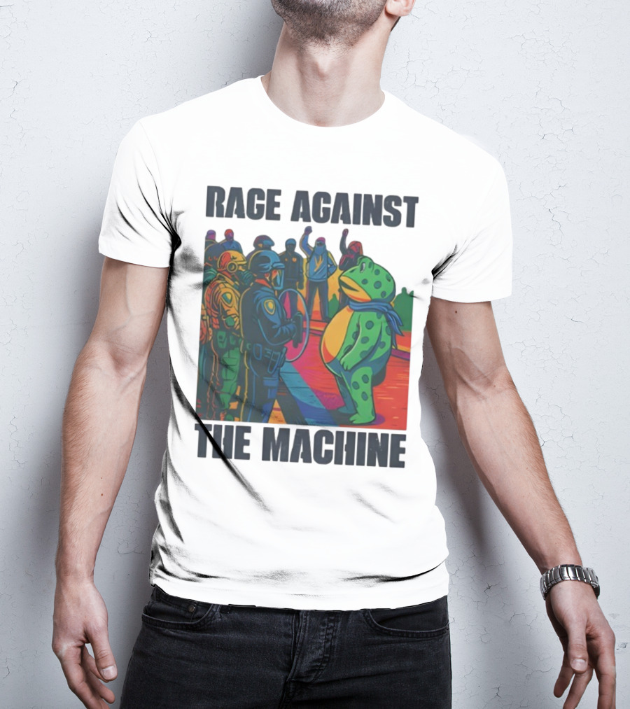 Rage Against The Machine Portland Frog Anti-ICE Protest Imagery T-Shirt