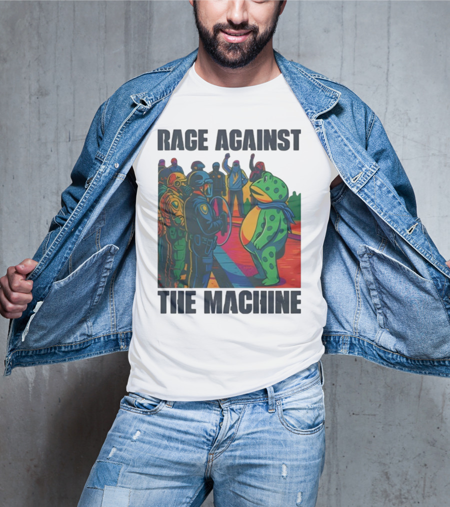 Rage Against The Machine Portland Frog Anti-ICE Protest Imagery T-Shirt