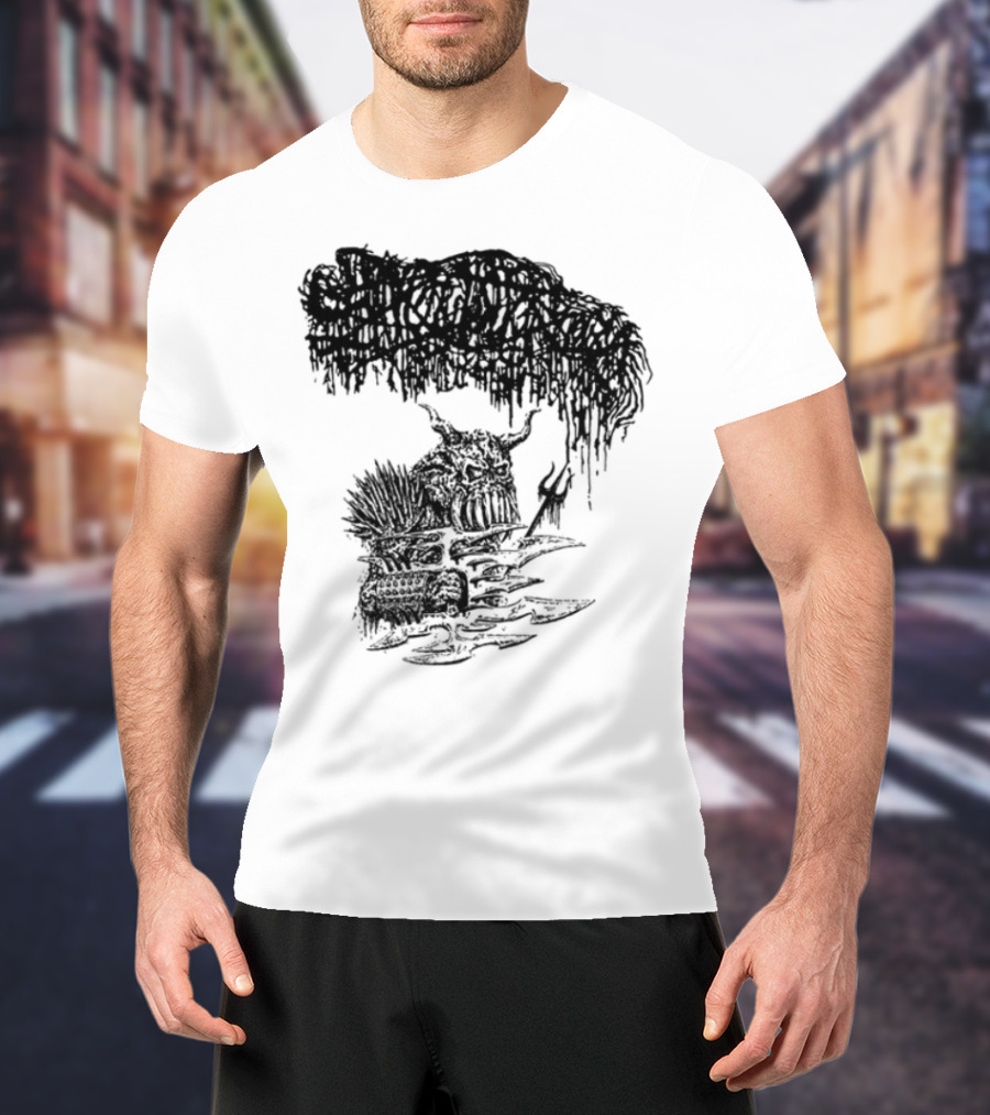 Sanguisugabogg Warlord Album Cover Art Demonic Skull Imagery T-Shirt