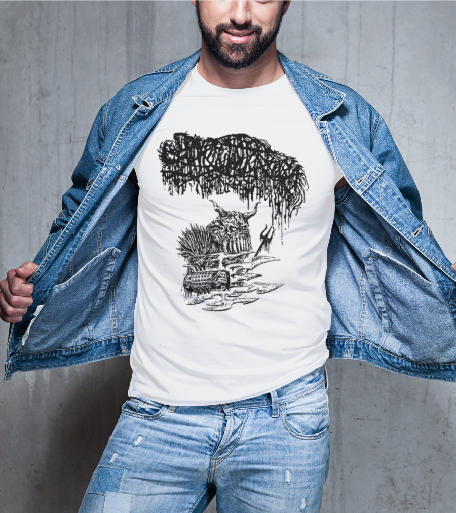 Sanguisugabogg Warlord Album Cover Art Demonic Skull Imagery T-Shirt