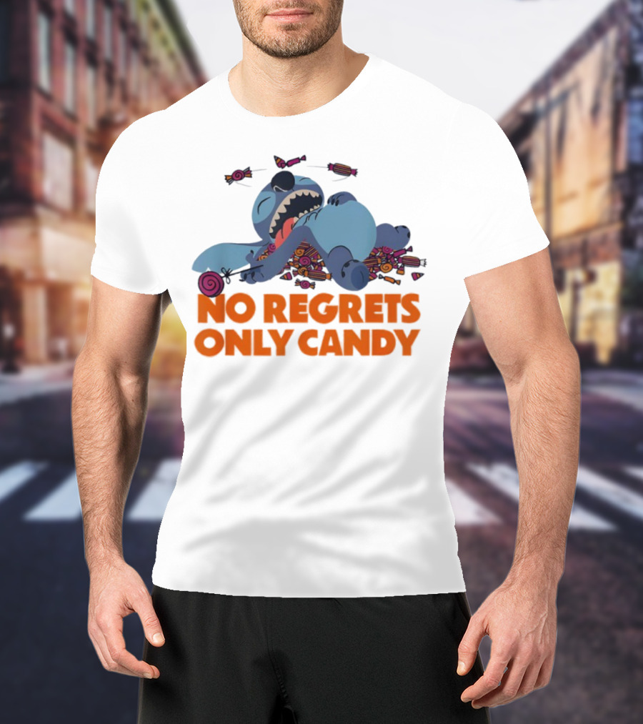 Stitch No Regrets Only Candy Halloween Disney T-Shirt