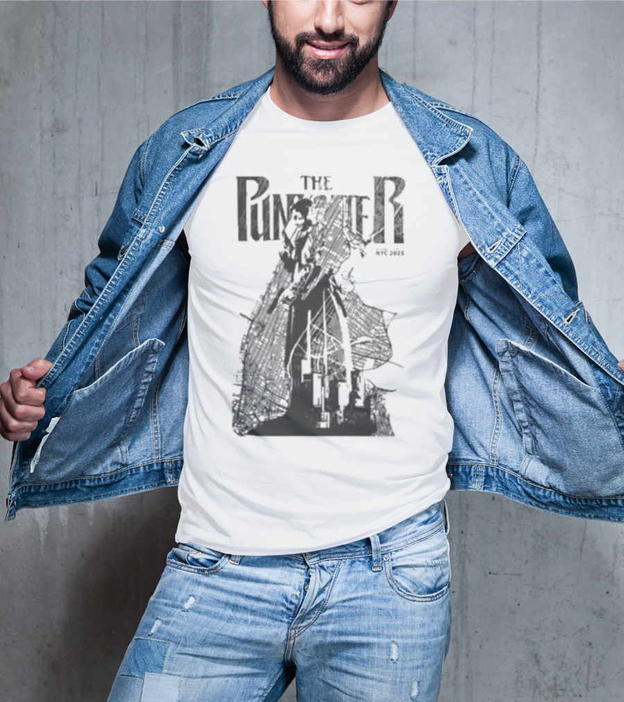 The Punisher NYC Marvel 2025 Stylized Character Illustration T-Shirt