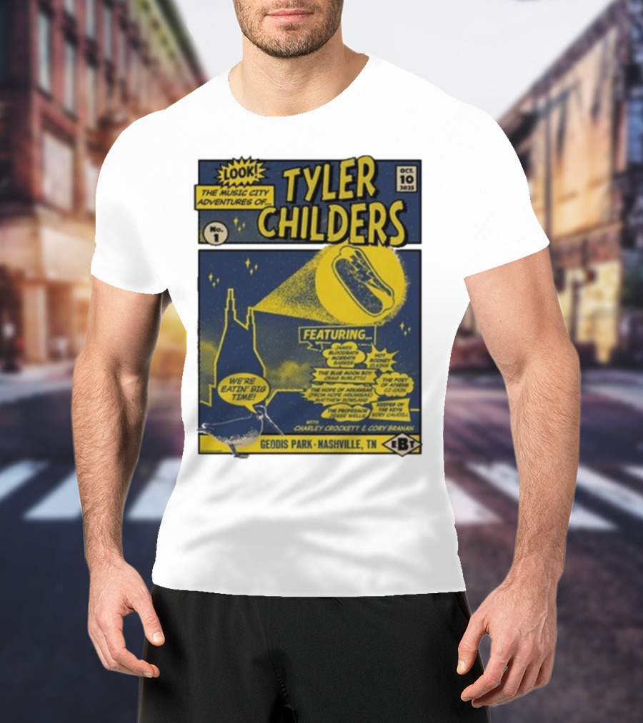 The Music City Adventures Of Tyler Childers Geodis Park Nashville TN October 10 2025 Featuring Charley Crockett Cory Branan T-Shirt