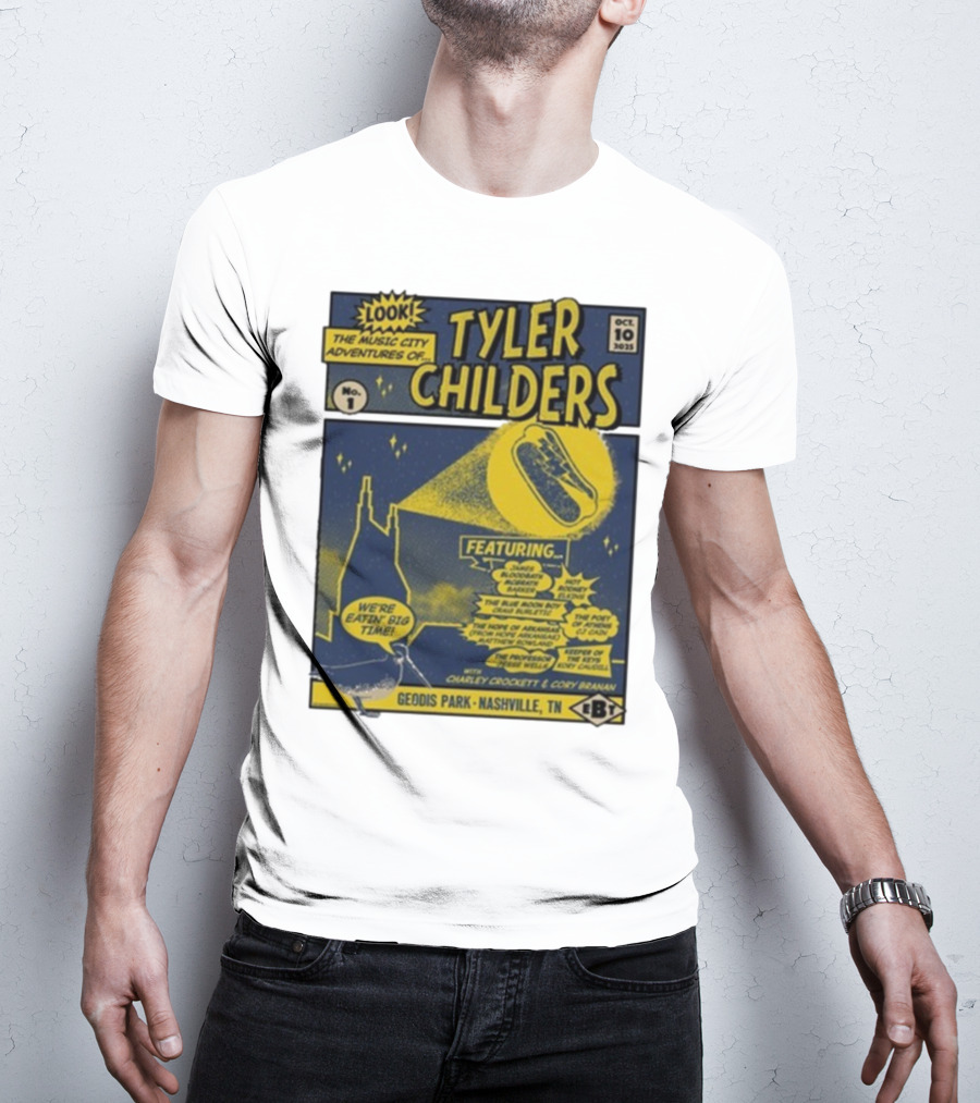 The Music City Adventures Of Tyler Childers Geodis Park Nashville TN October 10 2025 Featuring Charley Crockett Cory Branan T-Shirt