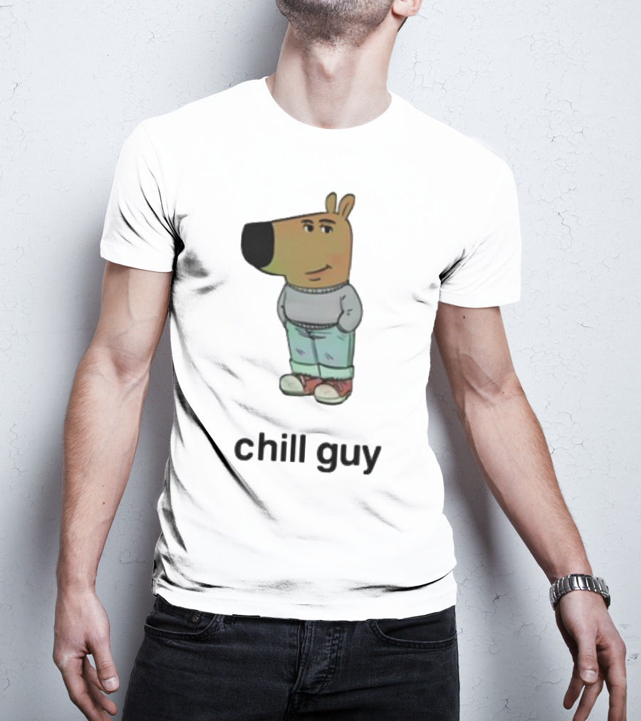 Chill Guy Cartoon Character Casual Style T-Shirt