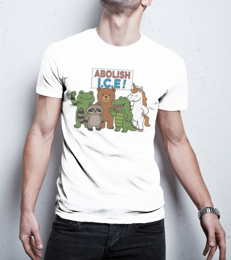 Abolish ICE Frog Raccoon Bear Dinosaur Unicorn T-Shirt